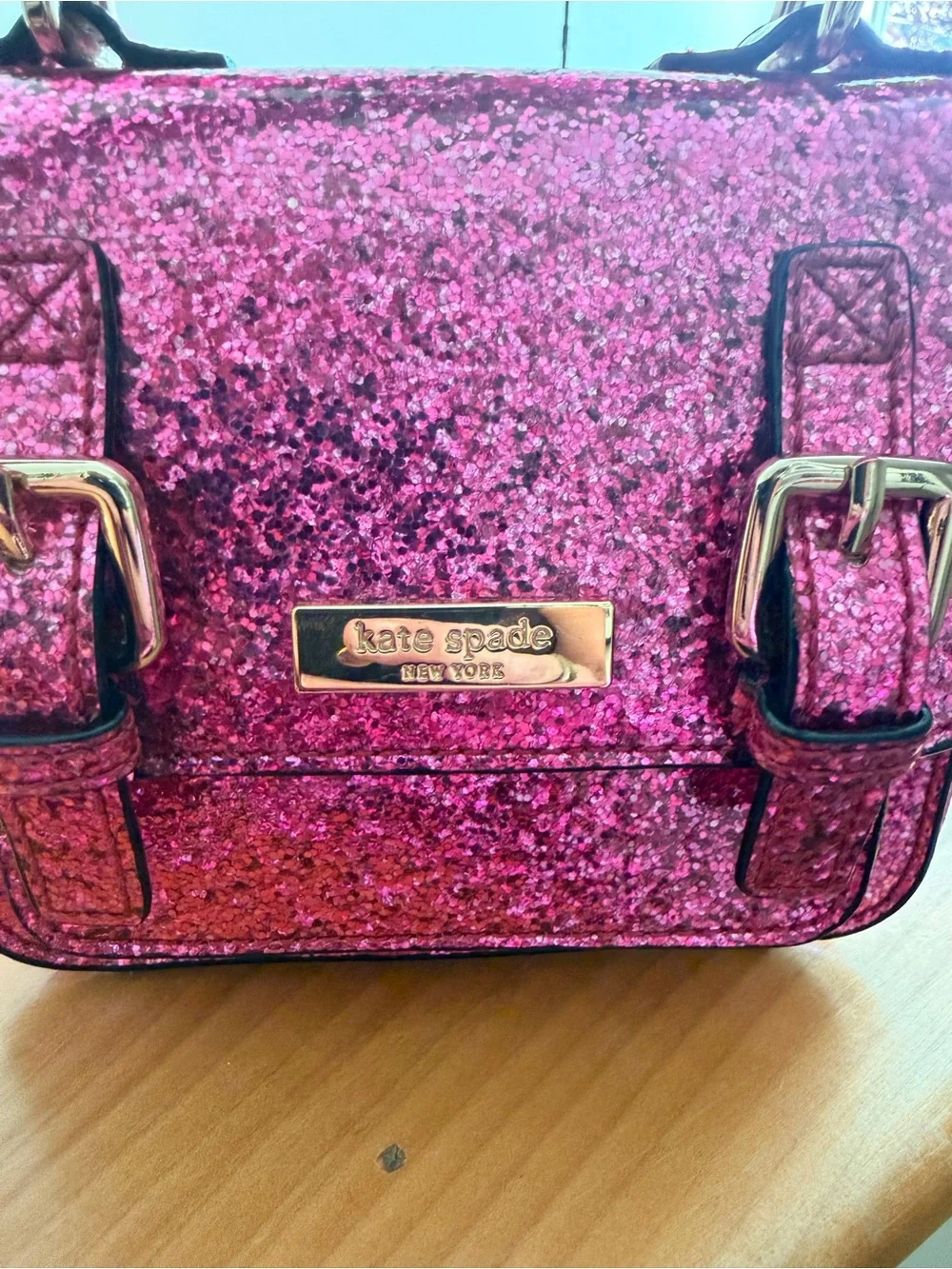 kate spade glitter mini satchel in fuchsia